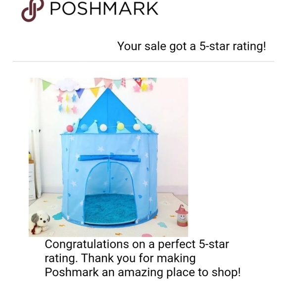 New Big Blue Kids Play Tent/ Castle - Picture 2 of 8